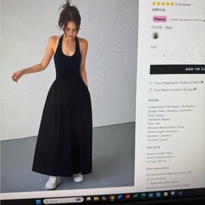 Commense Minimalist Halter Backless Long Maxi Dress in Black
